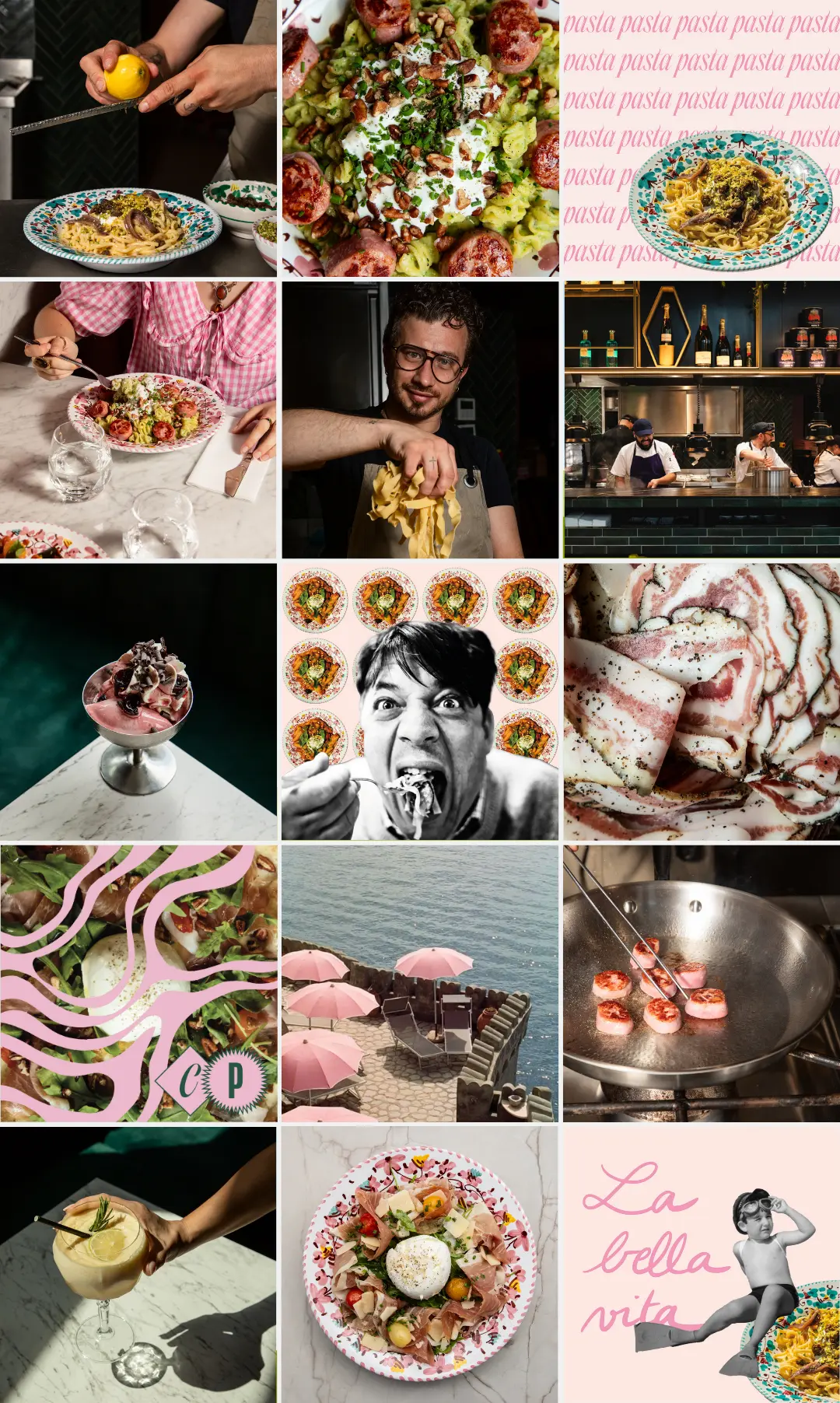 Feed Instagram pour le restaurant Cacio Pepe