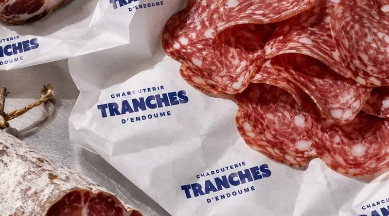 Packaging Tranches, charcuterie d'Endoume, identité de marque créée par Divinemenciel